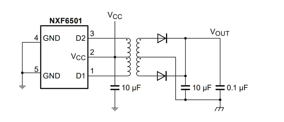 Application Circuit Diagram - Nexperia NXF6501-Q100 Transformer Driver